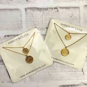 2 Amber Sceats Double Coin Necklaces